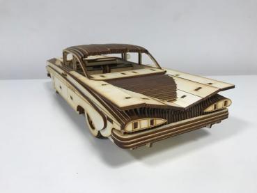 Chevrolet Impala 1959 als 3D Großmodell aus Holz, Holzmodell - Vorderansicht